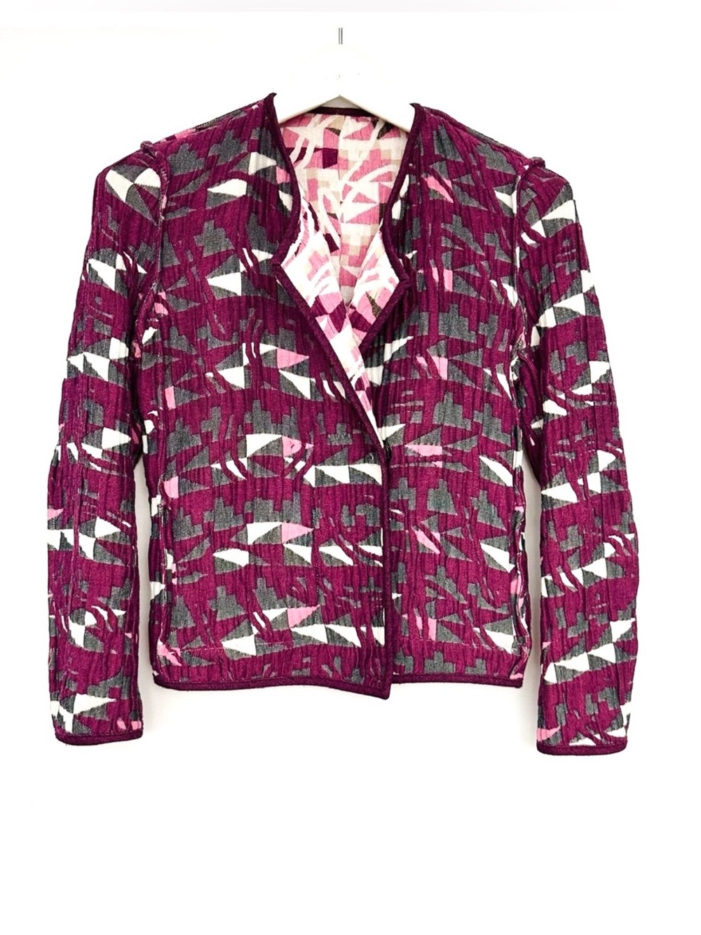 Maje Jacquard cotton blend jacket
